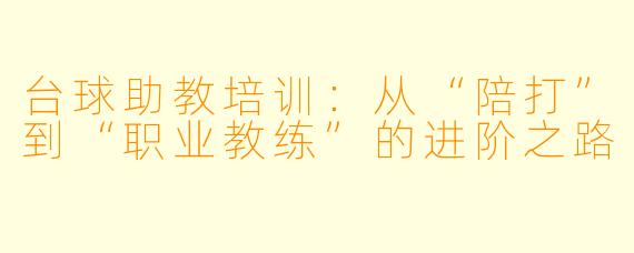 台球助教培训:从“陪打”到“职业教练”的进阶之路