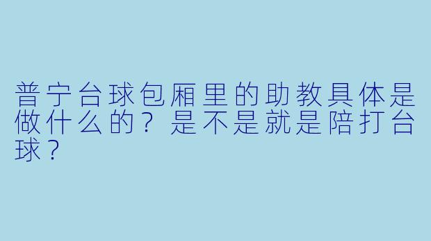 普宁台球包厢里的助教具体是做什么的？是不是就是陪打台球？