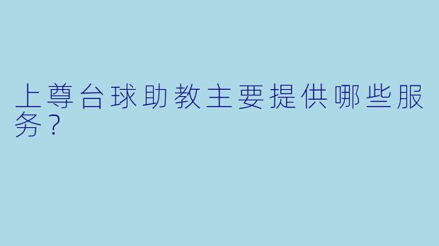 上尊台球助教主要提供哪些服务?