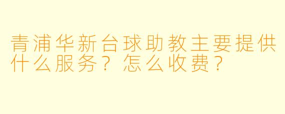 青浦华新台球助教主要提供什么服务?怎么收费?