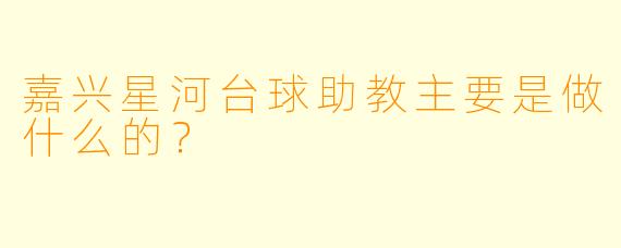 嘉兴星河台球助教主要是做什么的？