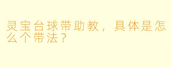 灵宝台球带助教,具体是怎么个带法?