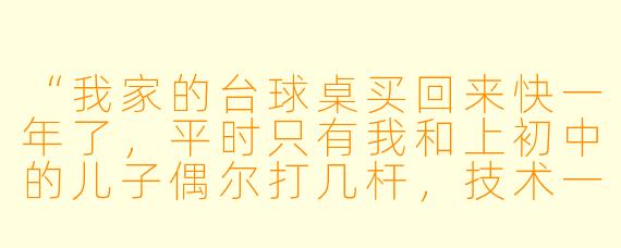 “我家的台球桌买回来快一年了，平时只有我和上初中的儿子偶尔打几杆，技术一直没什么长进。请问‘家庭台球助教’到底能帮到我们什么？是只教动作，还是也能解决家庭对练时那种‘互相喂球喂不好、越打越没意思’的问题？”