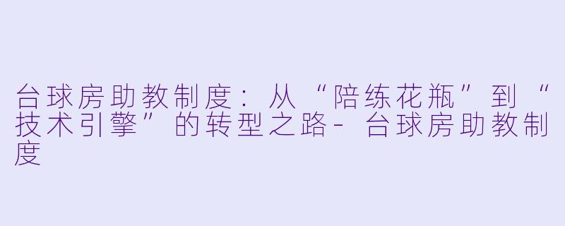 台球房助教制度:从“陪练花瓶”到“技术引擎”的转型之路-台球房助教制度