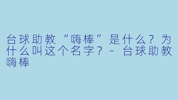 台球助教“嗨棒”是什么?为什么叫这个名字?-台球助教嗨棒