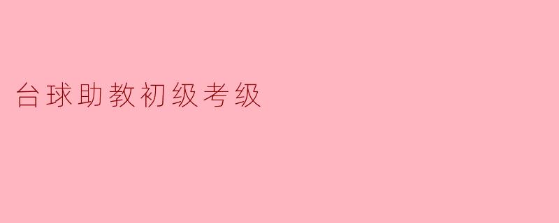 台球助教初级考级
