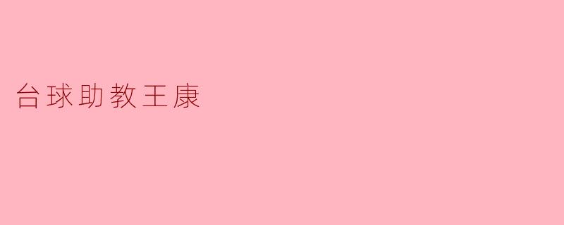 台球助教王康