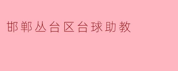 邯郸丛台区台球助教
